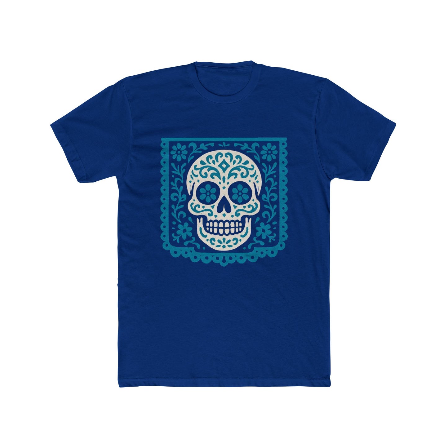Mexican Day of the Dead Skull Graphic Tee, Unisex Crew Shirt, Halloween Costume Top, Casual Wear for Celebrations, Gift for Him/Her