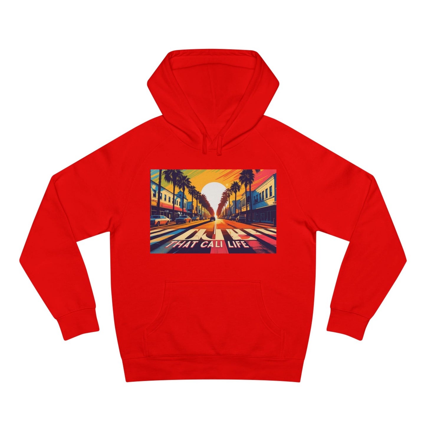 California Love Supply Hoodie, Unisex Pullover Jacket Sweater, West Coast Beach Sunset Apparel Gift, Golden State Pacific Ocean Outerwear,