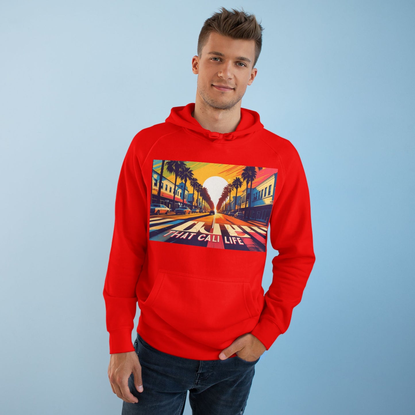 California Love Supply Hoodie, Unisex Pullover Jacket Sweater, West Coast Beach Sunset Apparel Gift, Golden State Pacific Ocean Outerwear,