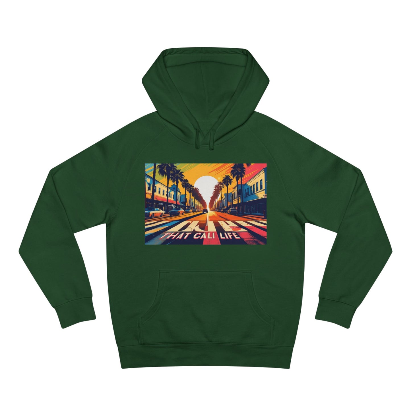 California Love Supply Hoodie, Unisex Pullover Jacket Sweater, West Coast Beach Sunset Apparel Gift, Golden State Pacific Ocean Outerwear,