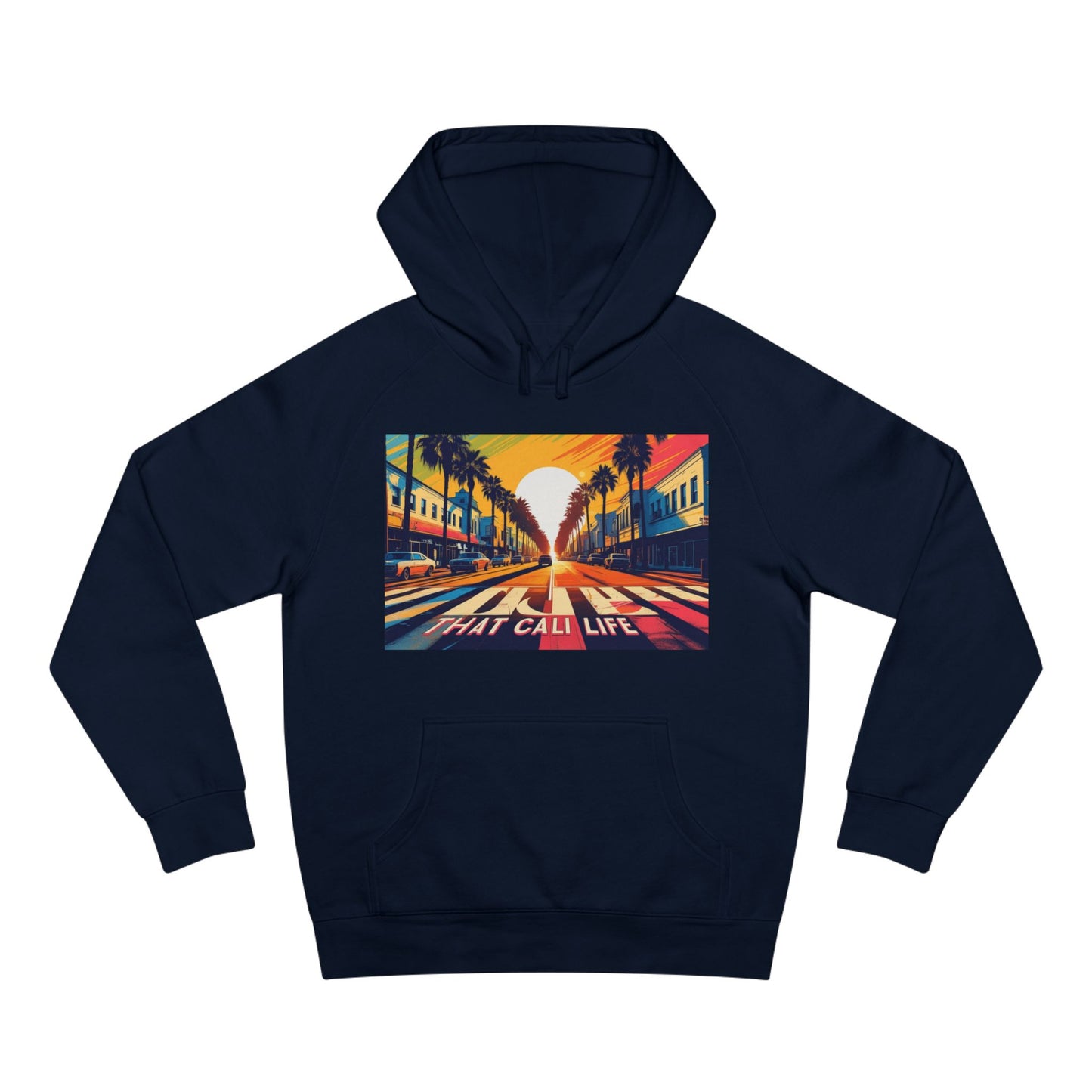 California Love Supply Hoodie, Unisex Pullover Jacket Sweater, West Coast Beach Sunset Apparel Gift, Golden State Pacific Ocean Outerwear,