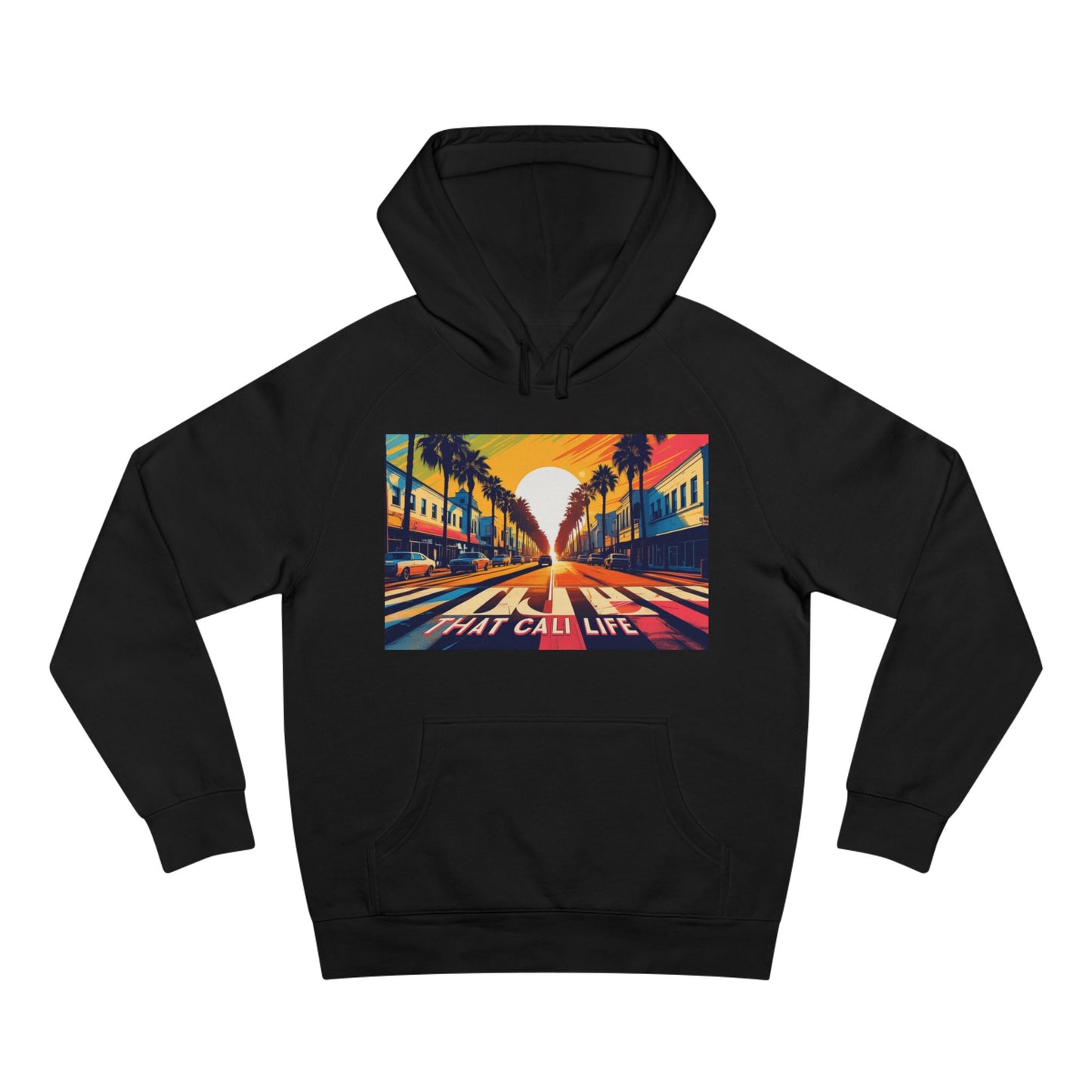 California Love Supply Hoodie, Unisex Pullover Jacket Sweater, West Coast Beach Sunset Apparel Gift, Golden State Pacific Ocean Outerwear,