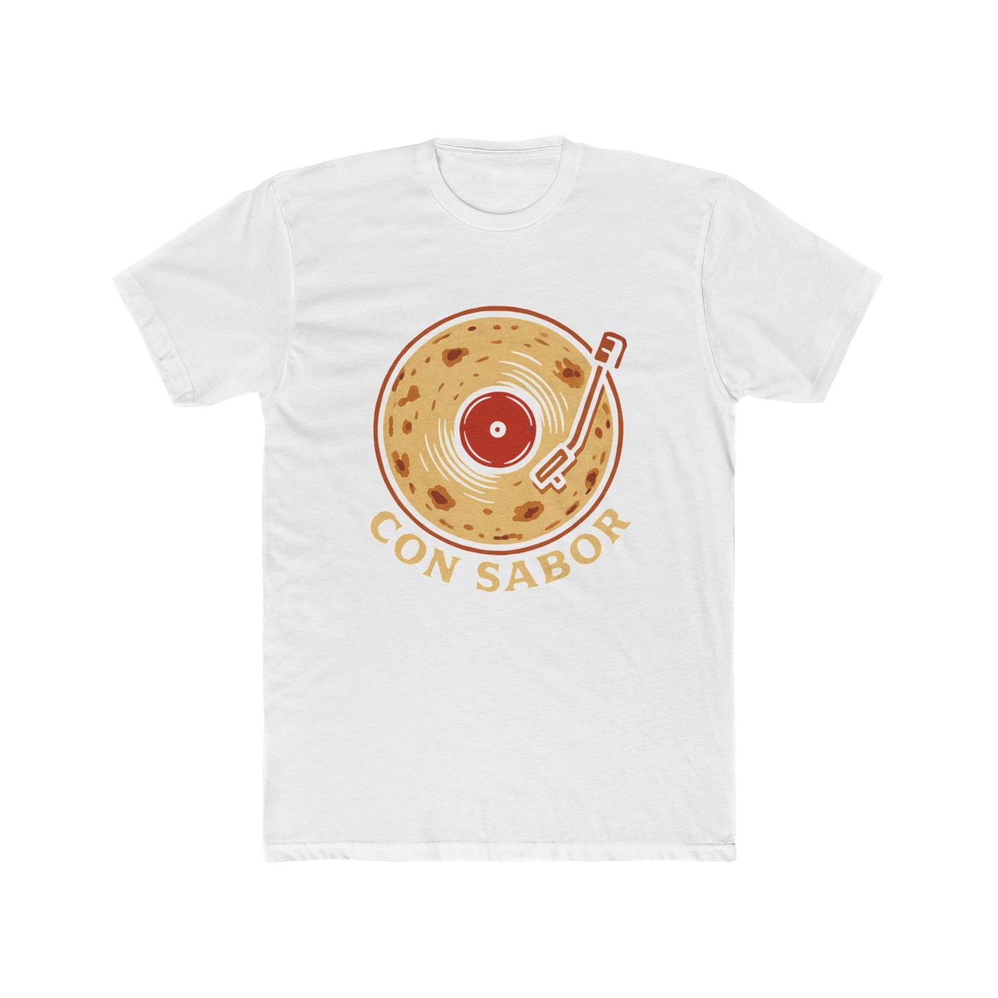 Tortilla Vinyl Tee, Funny Spanglish Mexican, Music Lover Shirt, Foodie Gift, Unisex Cotton Crew Tee, Fun Graphic Tee for Parties.