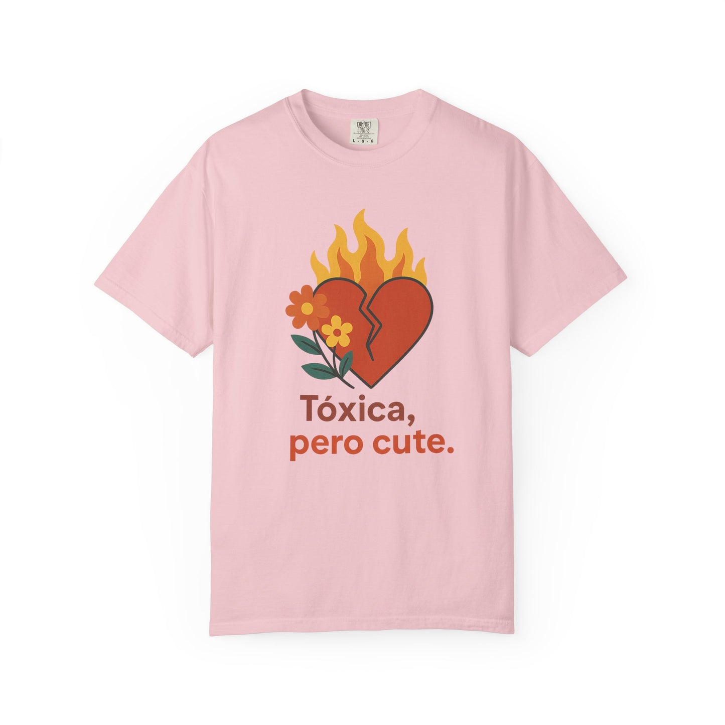 Funny Spanglish Women's Cute Toxicity Unisex T-Shirt, Graphic Tee, Casual Wear, Gift for Friends, Summer Outfit, Heart & Flower Design