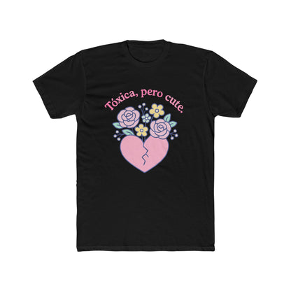 Funny Spanglish Women's Toxic Cute Heartbreak Crew Tee | Gift for Her, Casual Summer Shirt, Toxic Love, Floral Design, Trendy Fashion