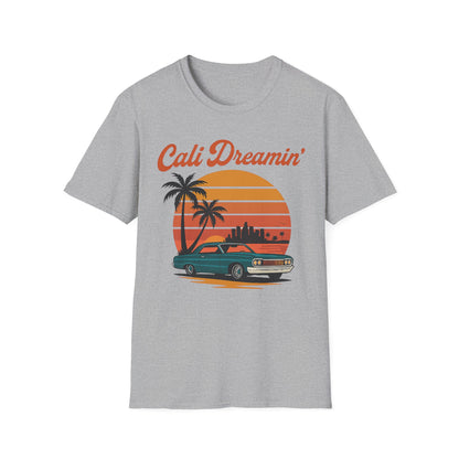 Cali Dreamin' Vintage Unisex Softstyle T-Shirt | Casual Summer Vibe, Beachwear, Vacation Outfit, Cool Graphic Tee, Gift for Him/Her