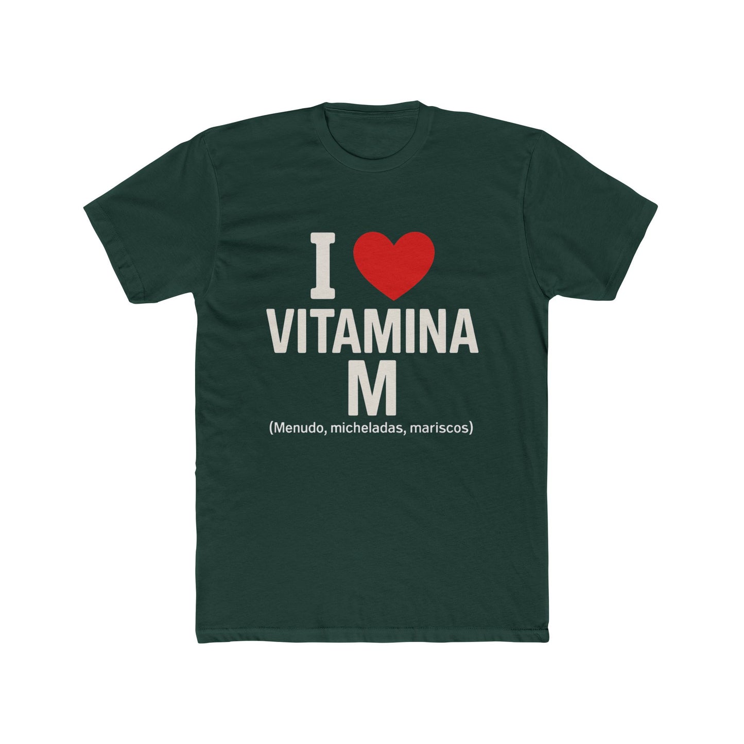 I Love Vitamina M Unisex Cotton Crew Tee | Funny Spanish Foodie T-shirt | Perfect Gift for Food Lovers | Celebration T-shirt | Birthday Gift