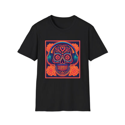 Colorful Skull Graphic T-Shirt, Vibrant Day of the Dead Tee, Unisex Shirt, Casual Wear, Festival Clothing, Unique Gift Idea