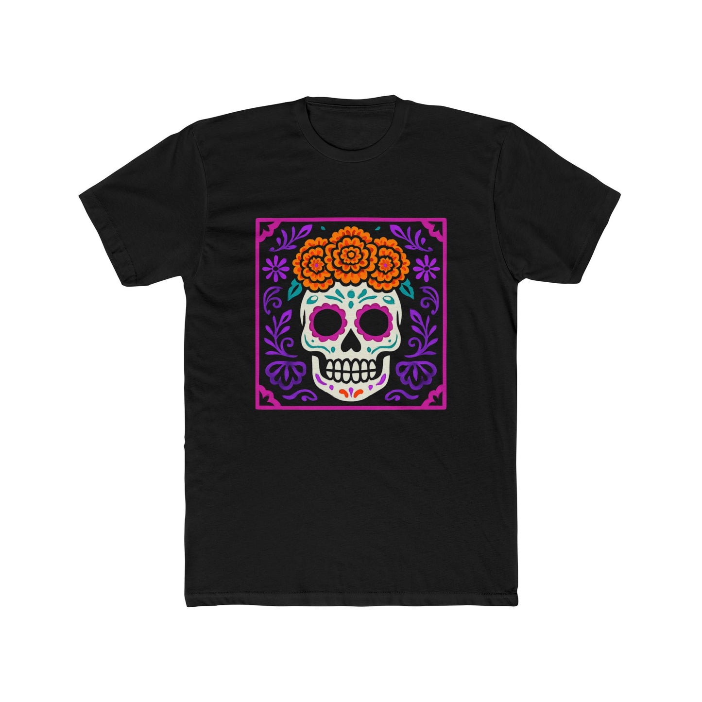 Mexican Day of the Dead Crew Tee - Frida-Inspired Skull Art, Halloween Shirt, Mexican Heritage Tee, Casual Outfit, Gift for Her