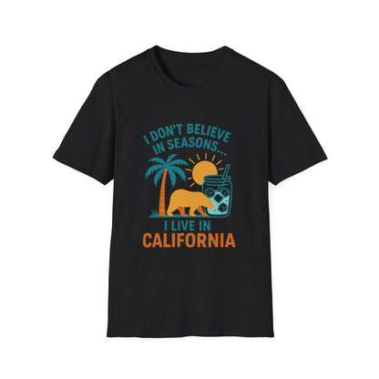 California Seasons Unisex T-Shirt, Summer Tee, Casual Shirt, Beachwear, Gift for Californians, Vacation Outfit