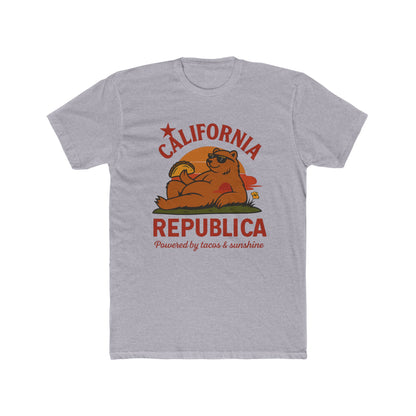 California Republic Unisex Cotton Crew Tee, Graphic Tee, Fun Casual Shirt, California Inspired Apparel, Gift for Taco Lovers, Summer Wear