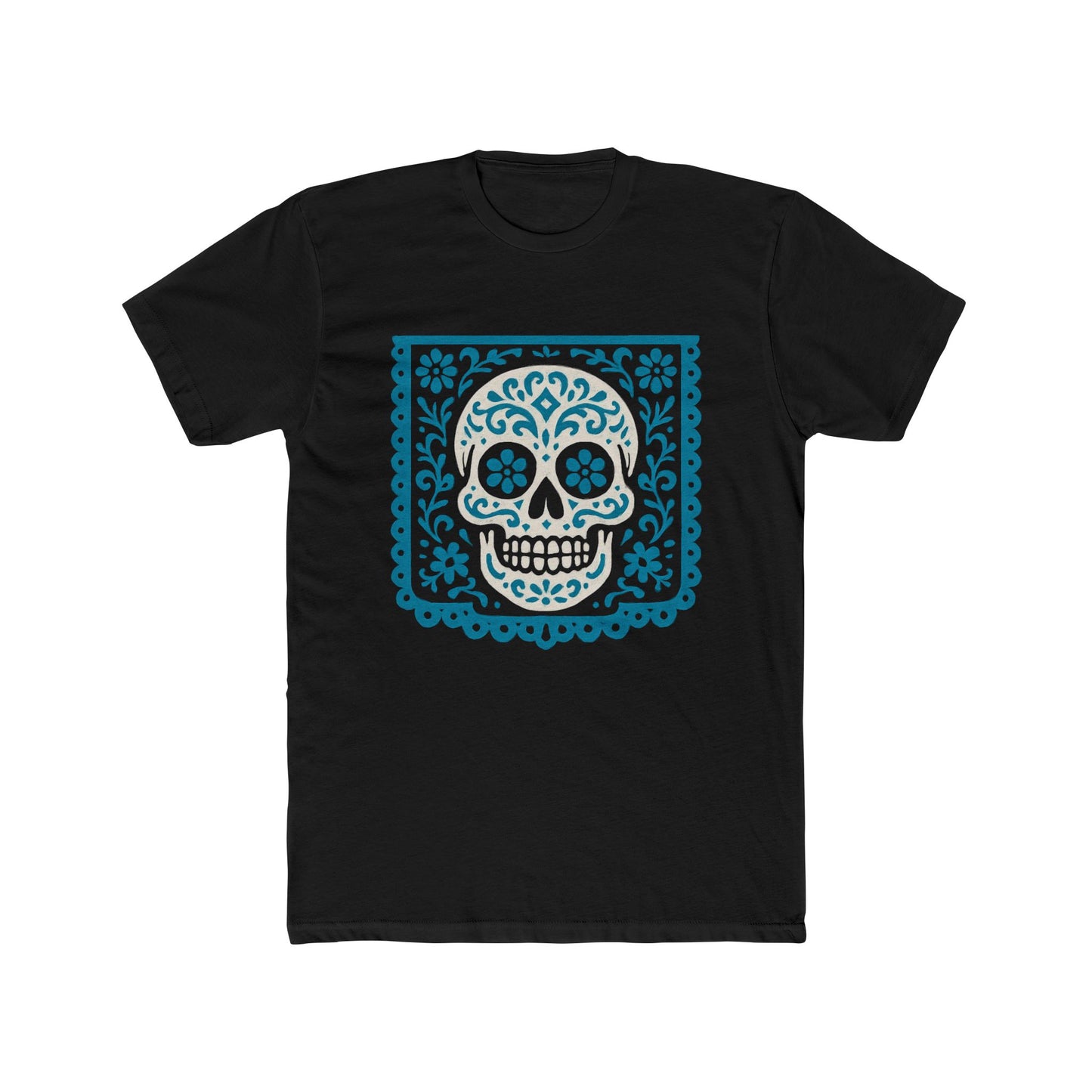 Mexican Day of the Dead Skull Graphic Tee, Unisex Crew Shirt, Halloween Costume Top, Casual Wear for Celebrations, Gift for Him/Her
