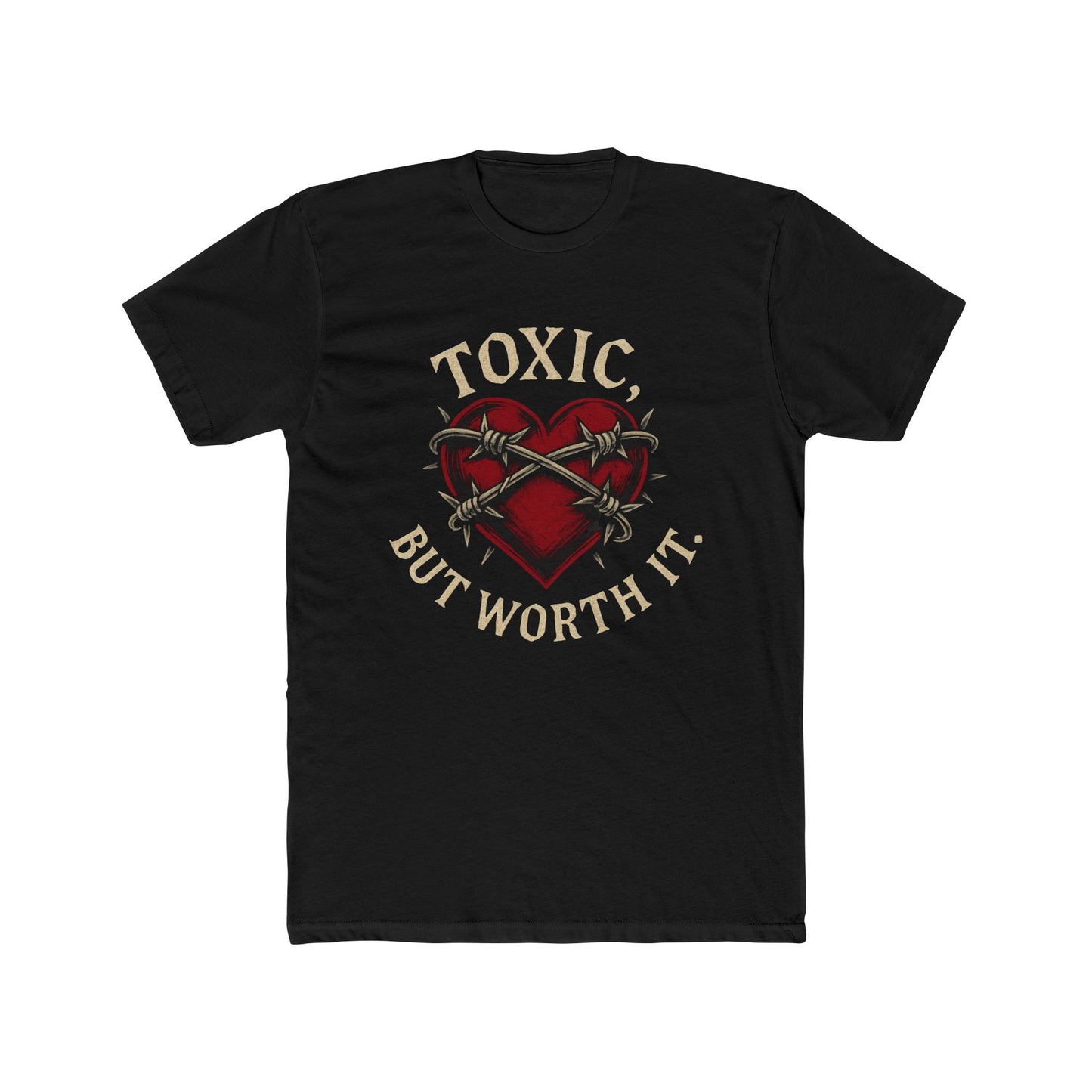Funny Toxic Heart Women's Cotton Crew Tee, Graphic Tee, Funny Shirt, Gift for Him/Her, Casual Wear, Statement T-Shirt