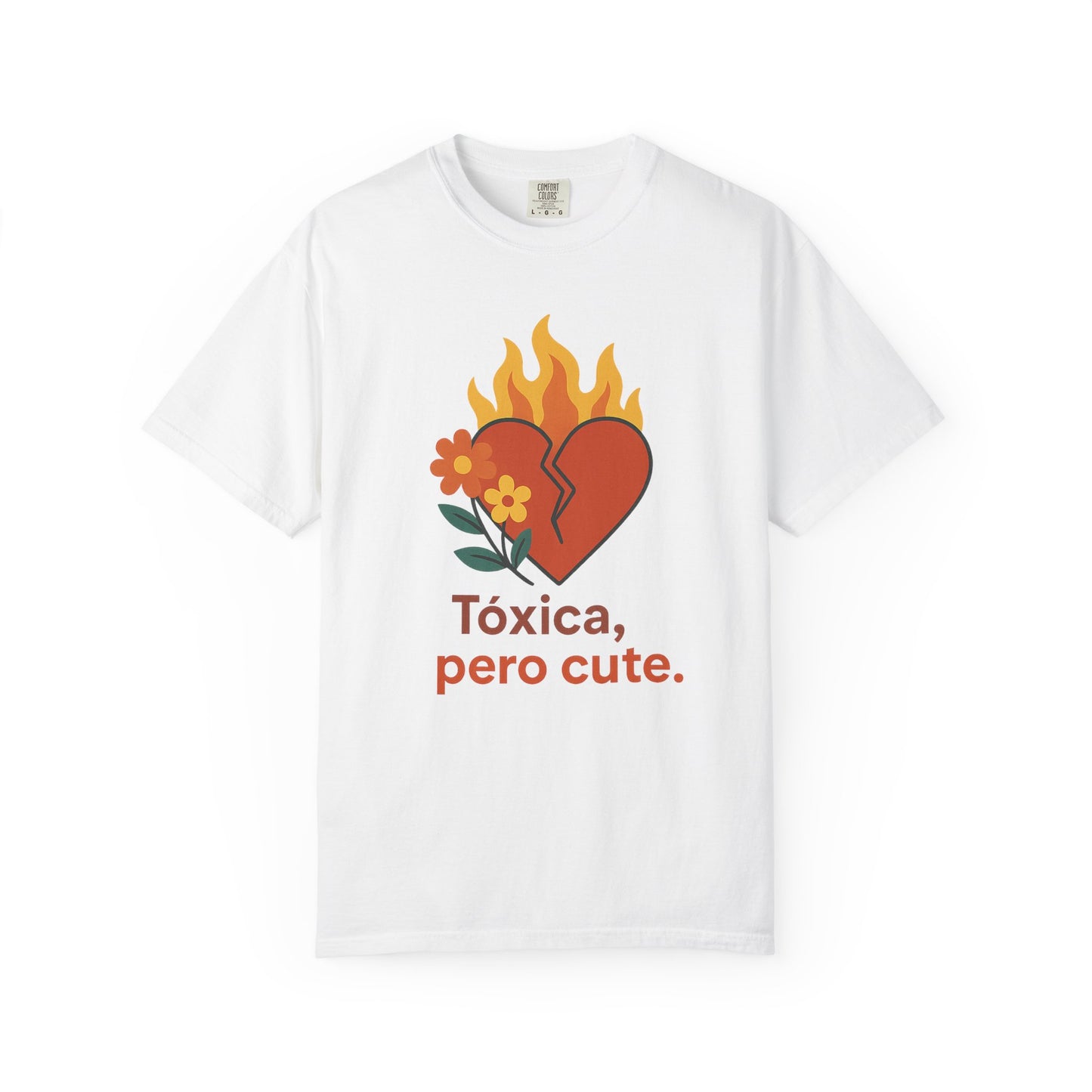 Funny Spanglish Women's Cute Toxicity Unisex T-Shirt, Graphic Tee, Casual Wear, Gift for Friends, Summer Outfit, Heart & Flower Design
