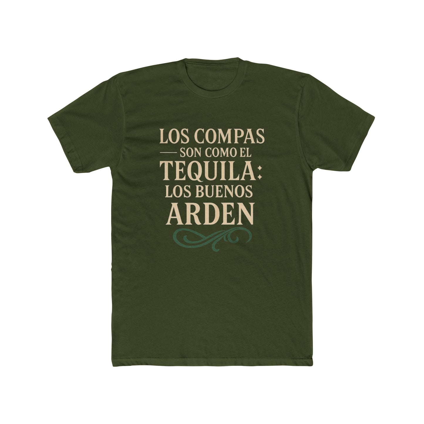 Unisex Cotton Crew Tee: "Los Compas Son Como El Tequila" - Funny Casual Shirt for Friends, Gifts, Birthdays, Celebrations, Parties