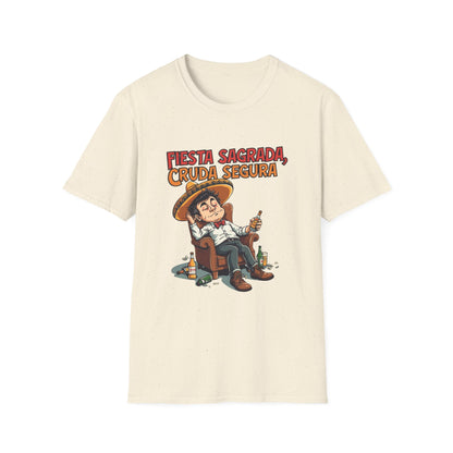 Fiesta Sagrada Funny Unisex T-Shirt, Comfy Graphic Tee for Celebrations, Gift for Party Lovers, Summer Event Wear, Casual Fun Top