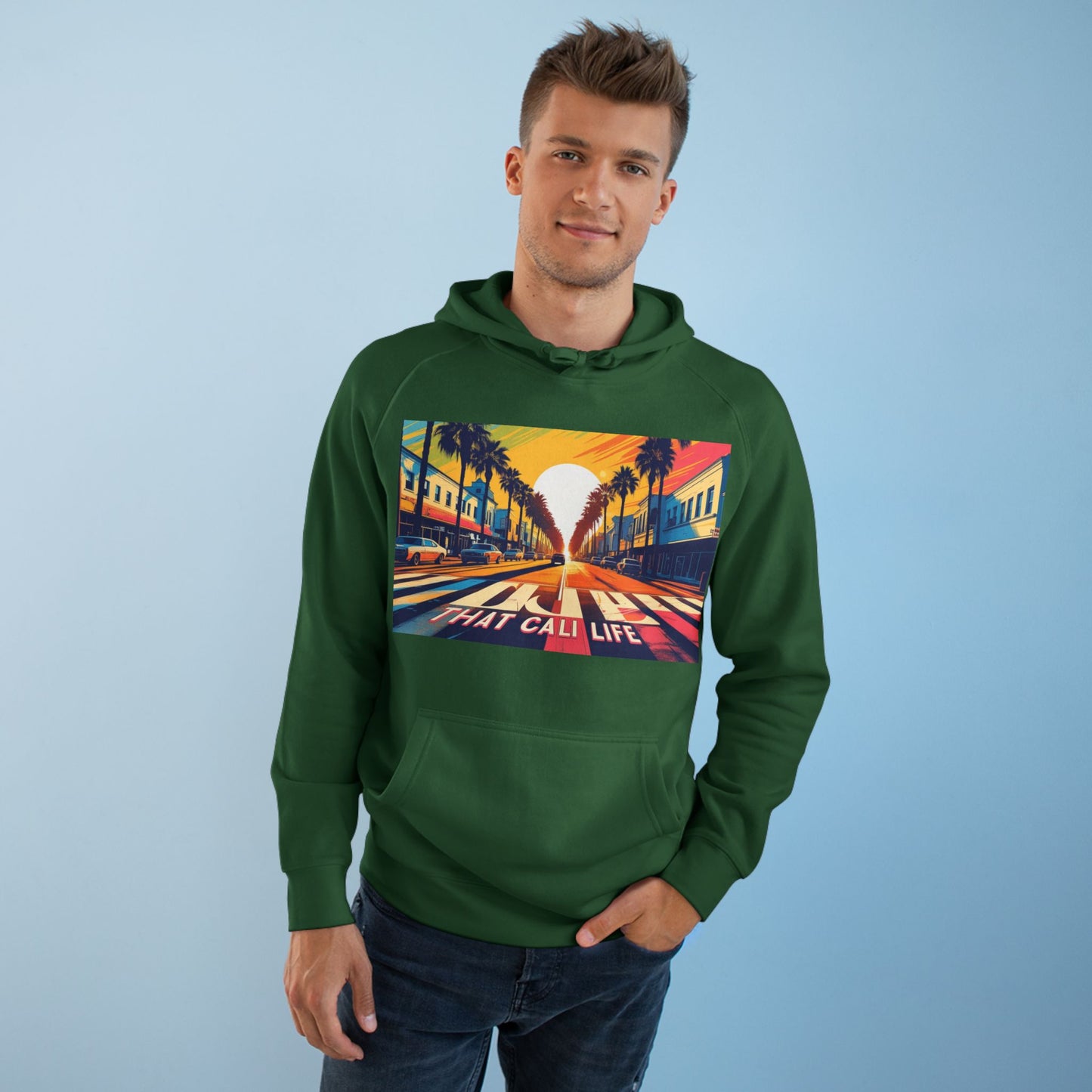 California Love Supply Hoodie, Unisex Pullover Jacket Sweater, West Coast Beach Sunset Apparel Gift, Golden State Pacific Ocean Outerwear,