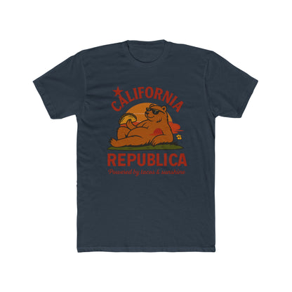 California Republic Unisex Cotton Crew Tee, Graphic Tee, Fun Casual Shirt, California Inspired Apparel, Gift for Taco Lovers, Summer Wear