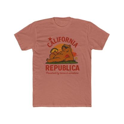 California Republic Unisex Cotton Crew Tee, Graphic Tee, Fun Casual Shirt, California Inspired Apparel, Gift for Taco Lovers, Summer Wear