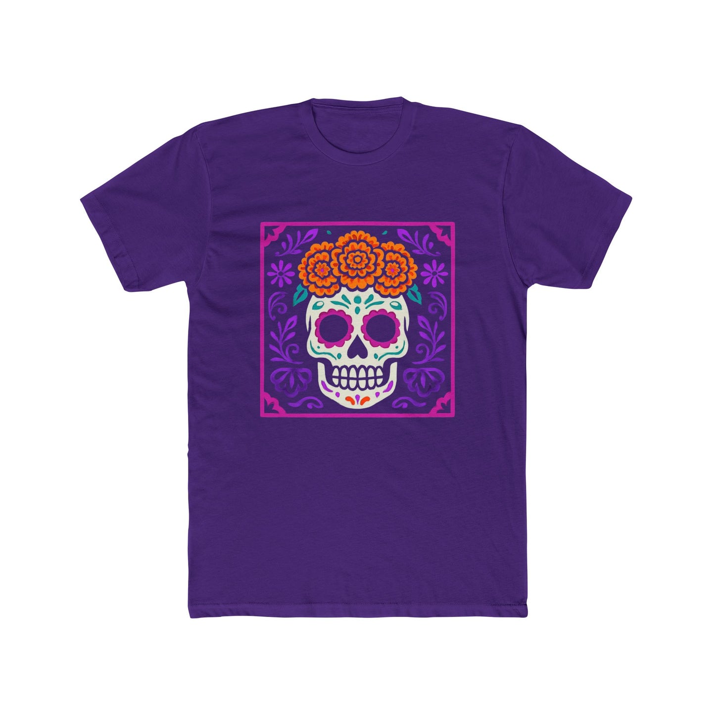 Mexican Day of the Dead Crew Tee - Frida-Inspired Skull Art, Halloween Shirt, Mexican Heritage Tee, Casual Outfit, Gift for Her