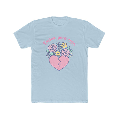 Funny Spanglish Women's Toxic Cute Heartbreak Crew Tee | Gift for Her, Casual Summer Shirt, Toxic Love, Floral Design, Trendy Fashion