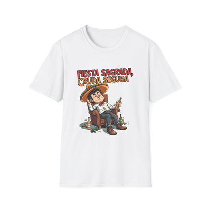 Fiesta Sagrada Funny Unisex T-Shirt, Comfy Graphic Tee for Celebrations, Gift for Party Lovers, Summer Event Wear, Casual Fun Top
