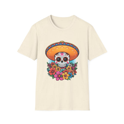 Sugar Skull Fiesta T-Shirt, Day of the Dead Tee, Floral Skull Shirt, Unisex Graphic Tee, Mexican Celebration Outfit
