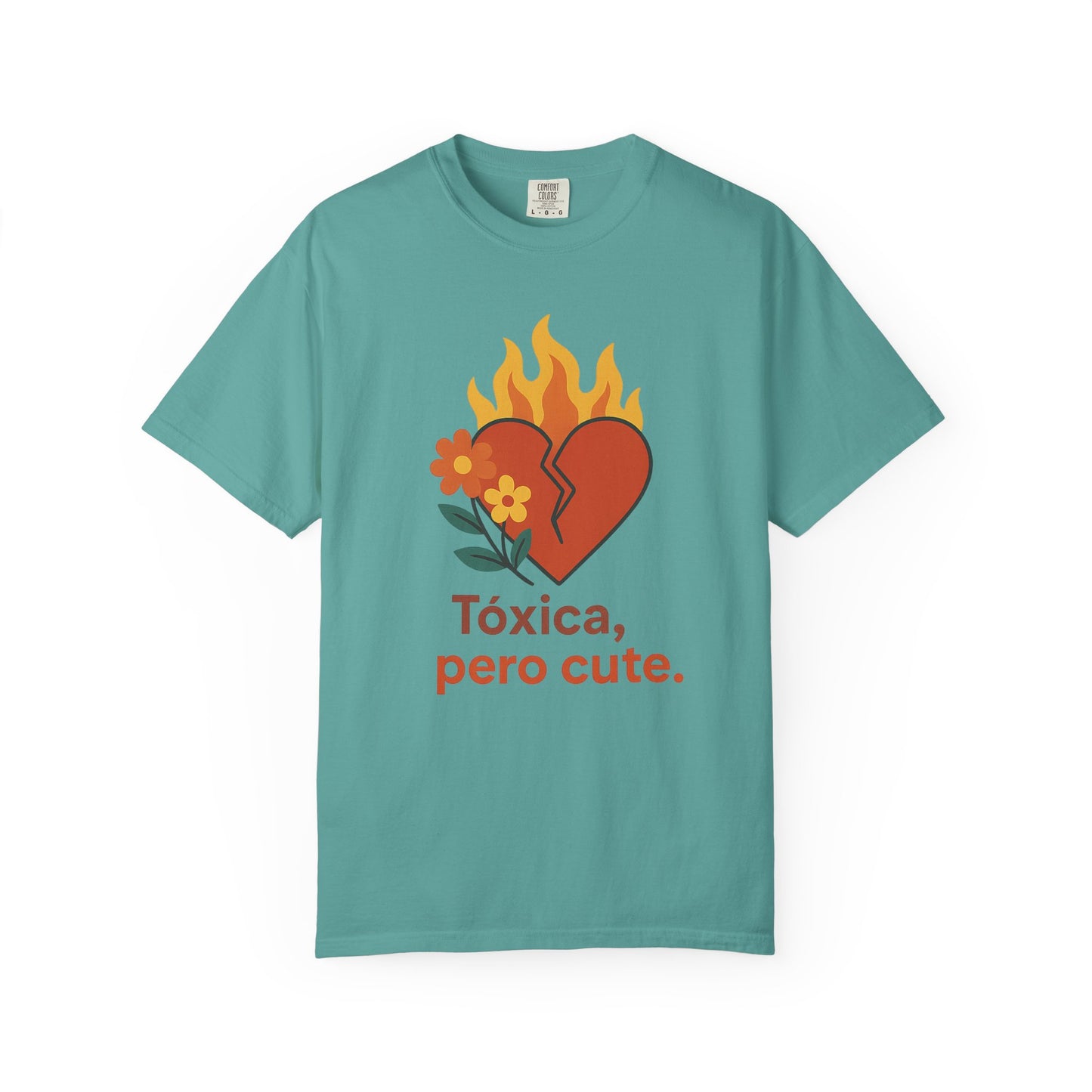 Funny Spanglish Women's Cute Toxicity Unisex T-Shirt, Graphic Tee, Casual Wear, Gift for Friends, Summer Outfit, Heart & Flower Design