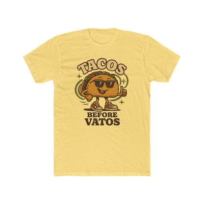 T-Shirt — "Tacos Before Vatos" Funny Retro Taco Graphic Tee