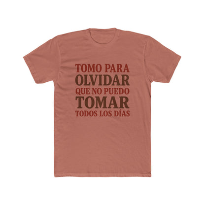 Unisex Cotton Crew Tee - "Tomo Para Olvidar" Funny Alcohol T-Shirt, Gifts for Alcoholics, Recovery Apparel, Casual Wear, Party Shirt