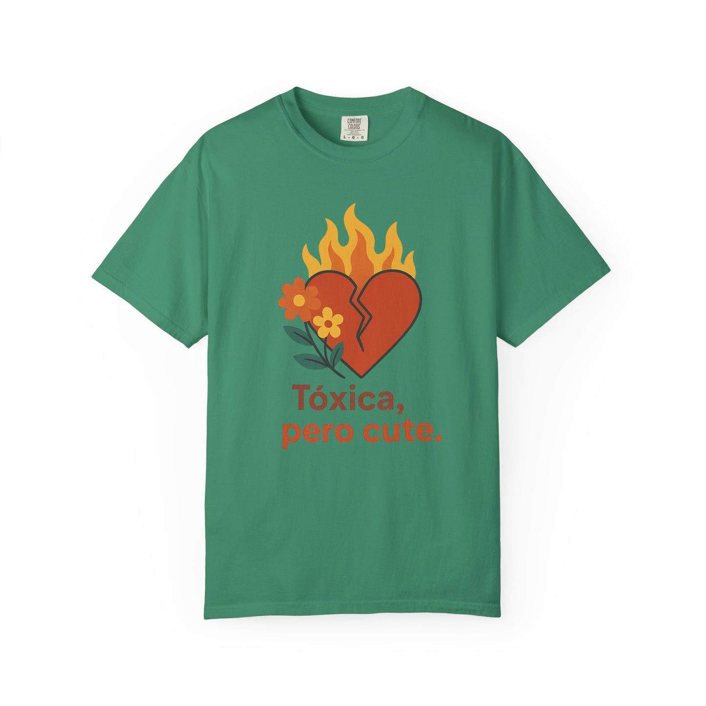 Funny Spanglish Women's Cute Toxicity Unisex T-Shirt, Graphic Tee, Casual Wear, Gift for Friends, Summer Outfit, Heart & Flower Design