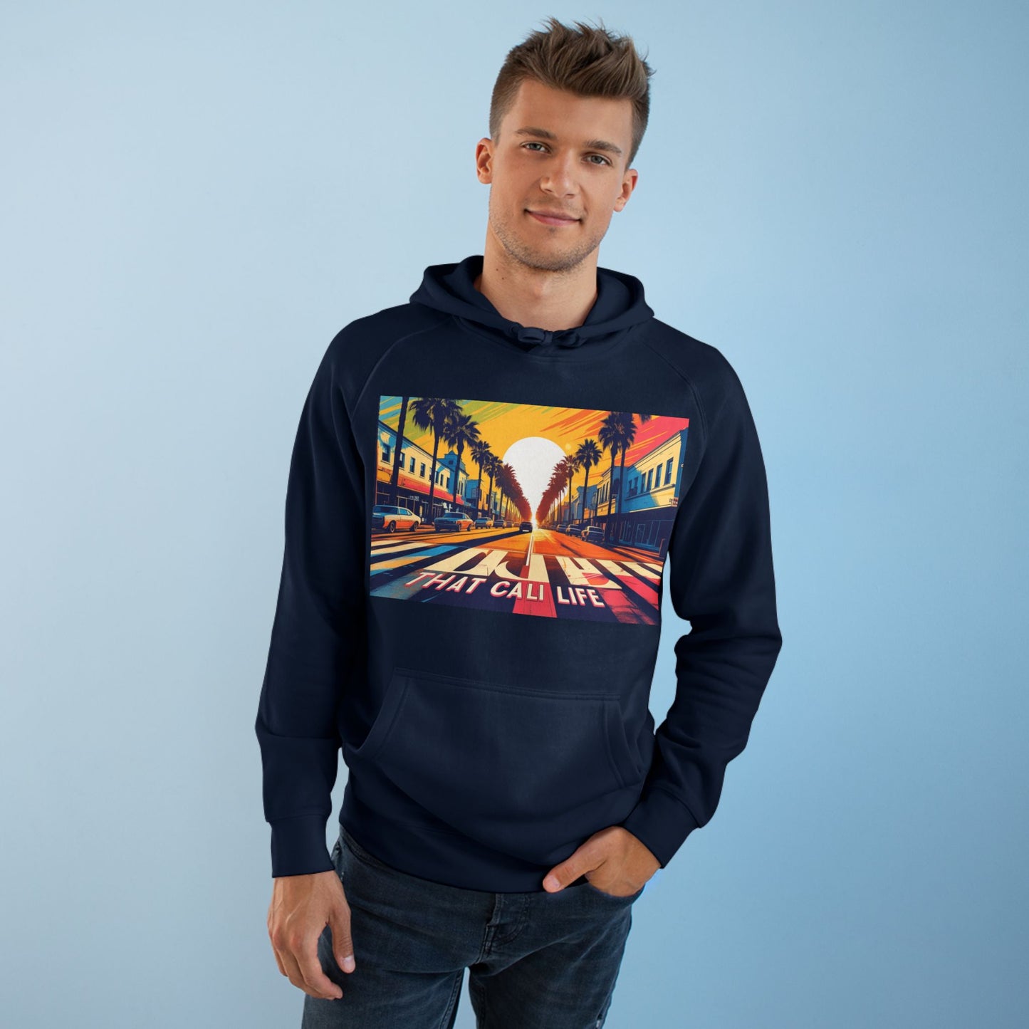 California Love Supply Hoodie, Unisex Pullover Jacket Sweater, West Coast Beach Sunset Apparel Gift, Golden State Pacific Ocean Outerwear,