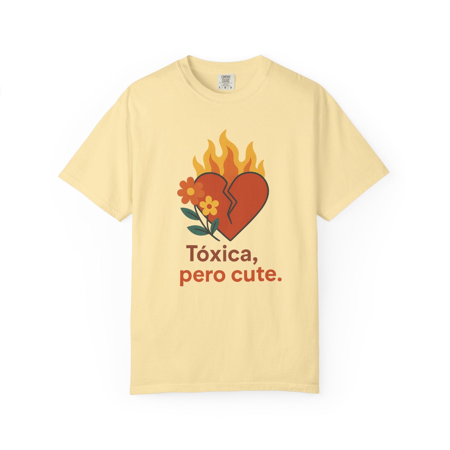 Funny Spanglish Women's Cute Toxicity Unisex T-Shirt, Graphic Tee, Casual Wear, Gift for Friends, Summer Outfit, Heart & Flower Design