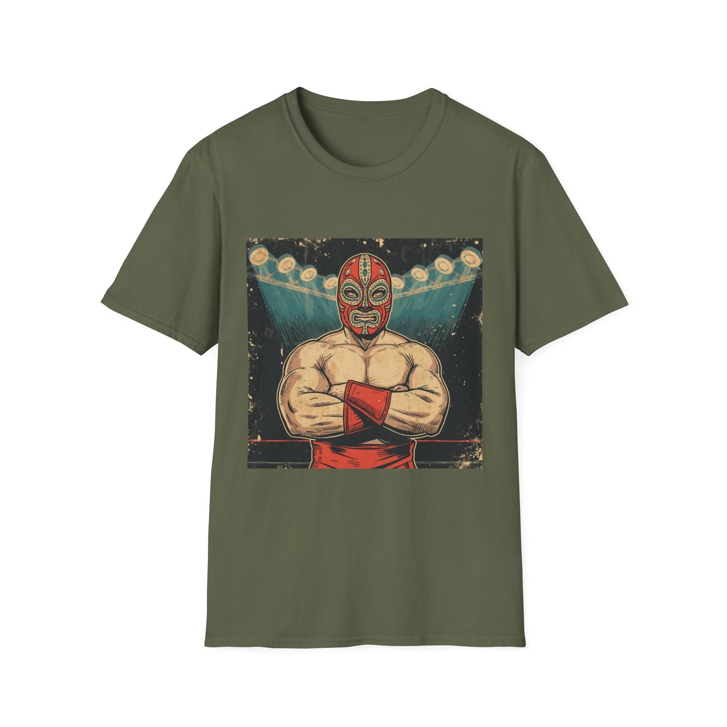 Luchador Retro Wrestling T-Shirt — Vintage Masked Fighter Graphic Tee