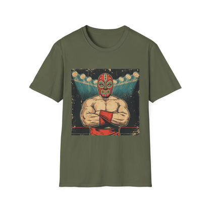 Luchador Retro Wrestling T-Shirt — Vintage Masked Fighter Graphic Tee