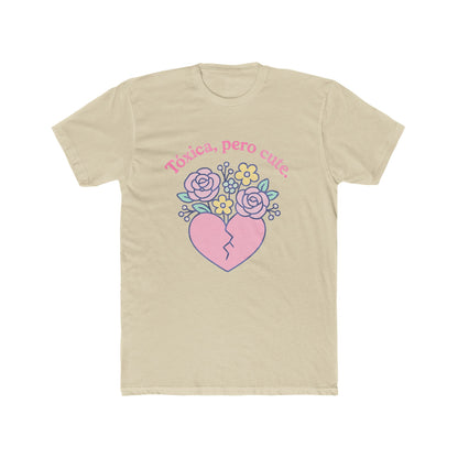 Funny Spanglish Women's Toxic Cute Heartbreak Crew Tee | Gift for Her, Casual Summer Shirt, Toxic Love, Floral Design, Trendy Fashion