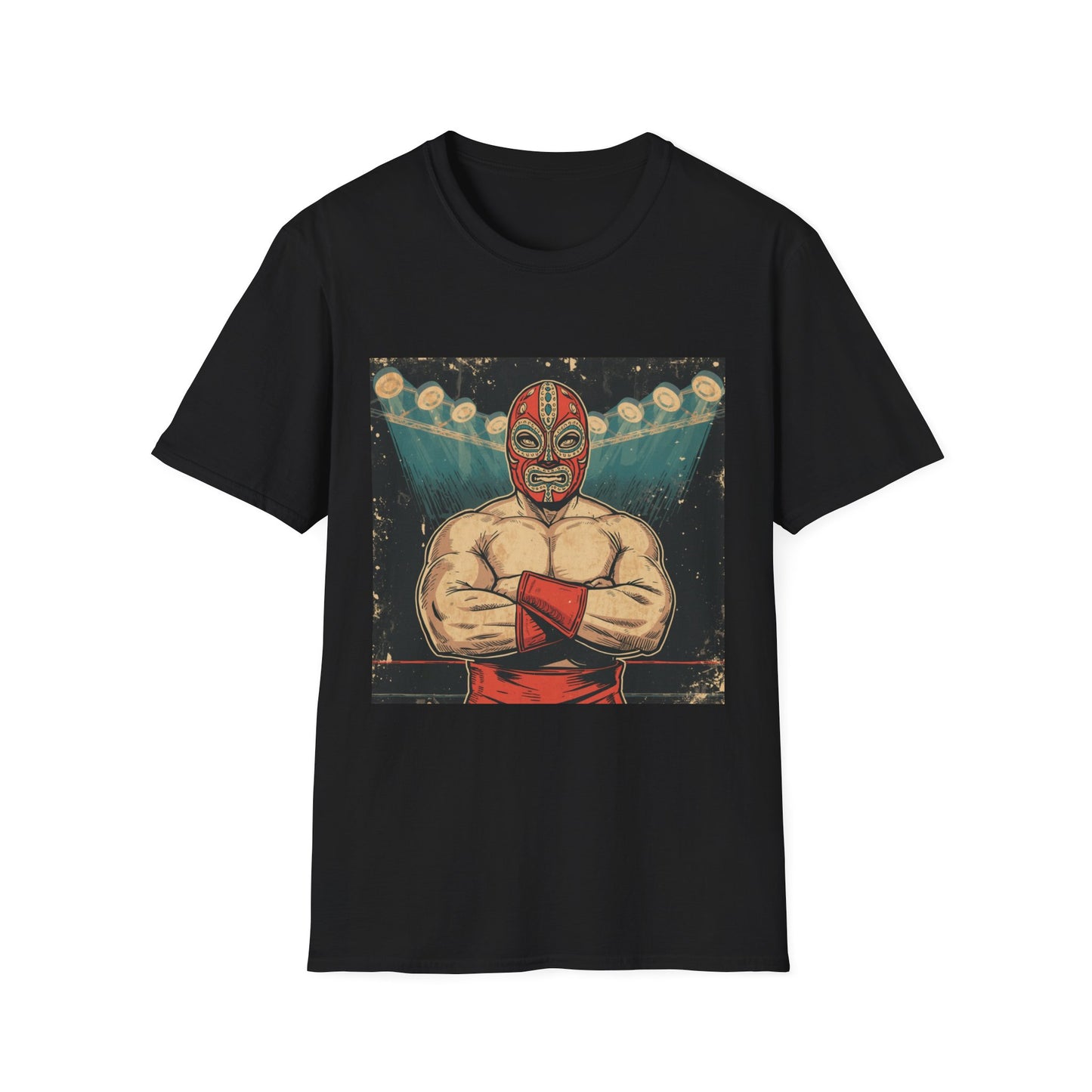Luchador Retro Wrestling T-Shirt — Vintage Masked Fighter Graphic Tee