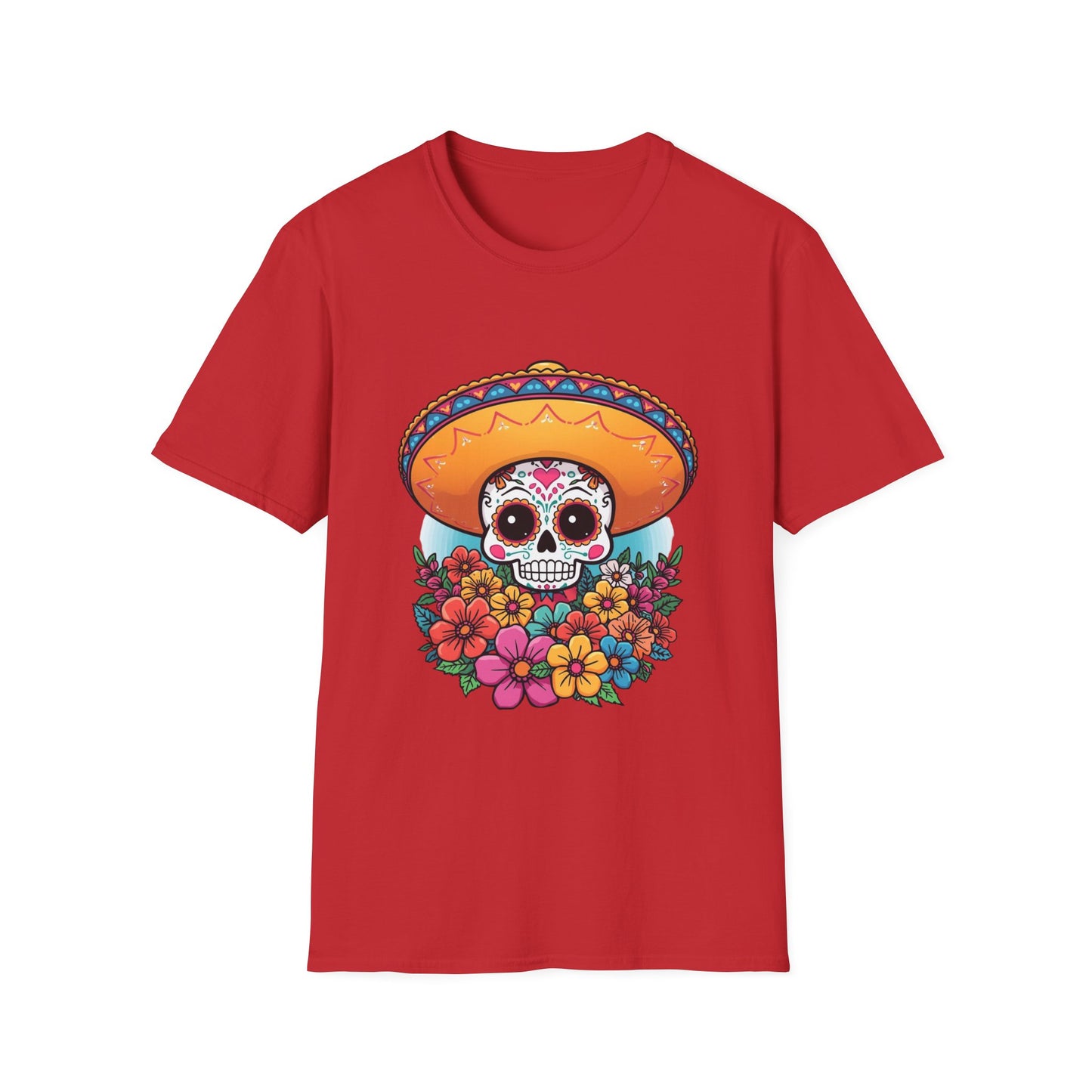 Sugar Skull Fiesta T-Shirt, Day of the Dead Tee, Floral Skull Shirt, Unisex Graphic Tee, Mexican Celebration Outfit