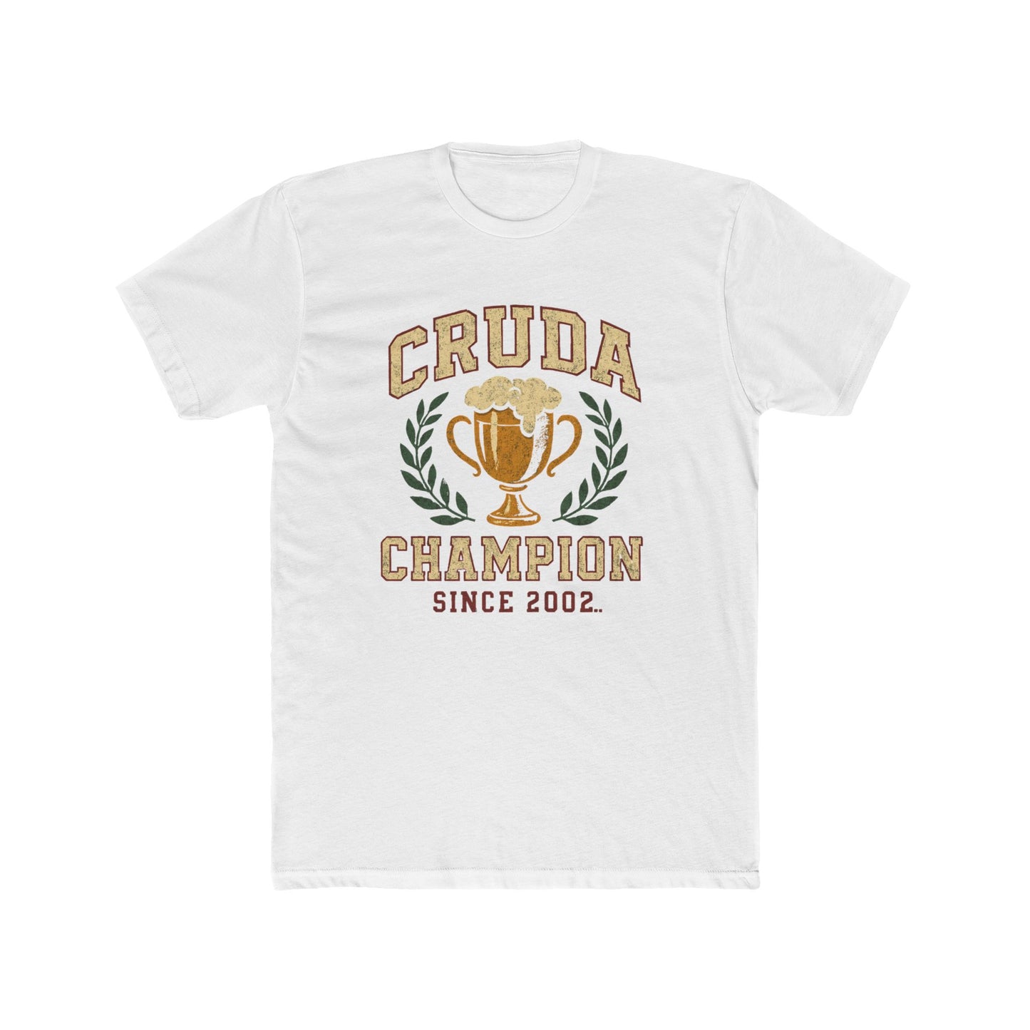 Funny Spanglish Cruda Champion Tee - Unisex Cotton Crew T-Shirt for Celebrations, Gifts, Sports Events, Casual Wear, and Festivals