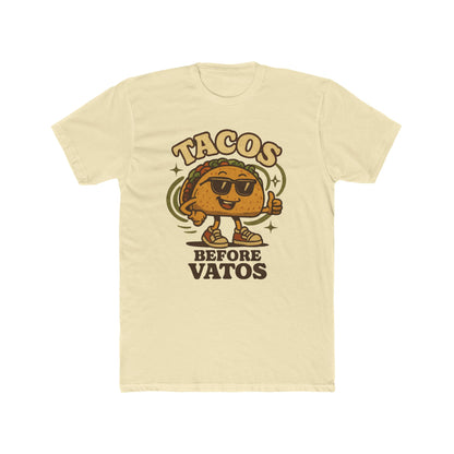 T-Shirt — "Tacos Before Vatos" Funny Retro Taco Graphic Tee