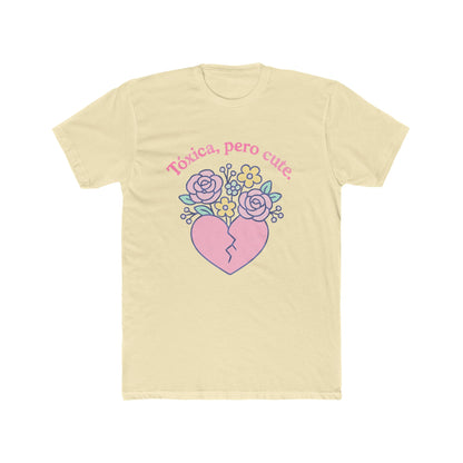 Funny Spanglish Women's Toxic Cute Heartbreak Crew Tee | Gift for Her, Casual Summer Shirt, Toxic Love, Floral Design, Trendy Fashion