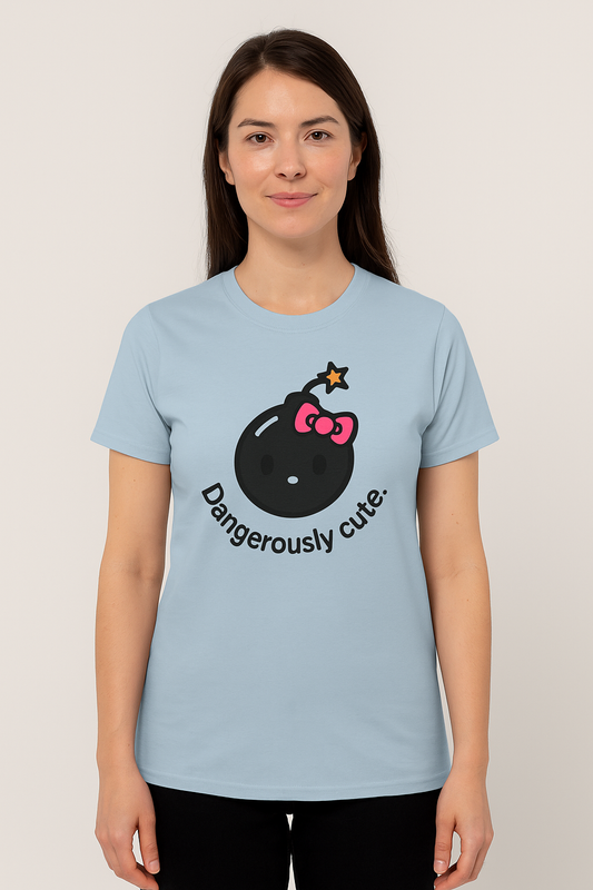 Women's Adorably Edgy Tee, Casual Wear, Gift for Friends, Fun Graphic Shirt, Cute Tee, Dangerously Cute.