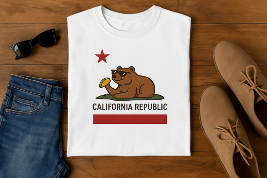 California Taco Lover Unisex Tee, Cotton Crew Shirt, Taco Tuesday Gift, Foodie T-Shirt, Mexican Cuisine Top