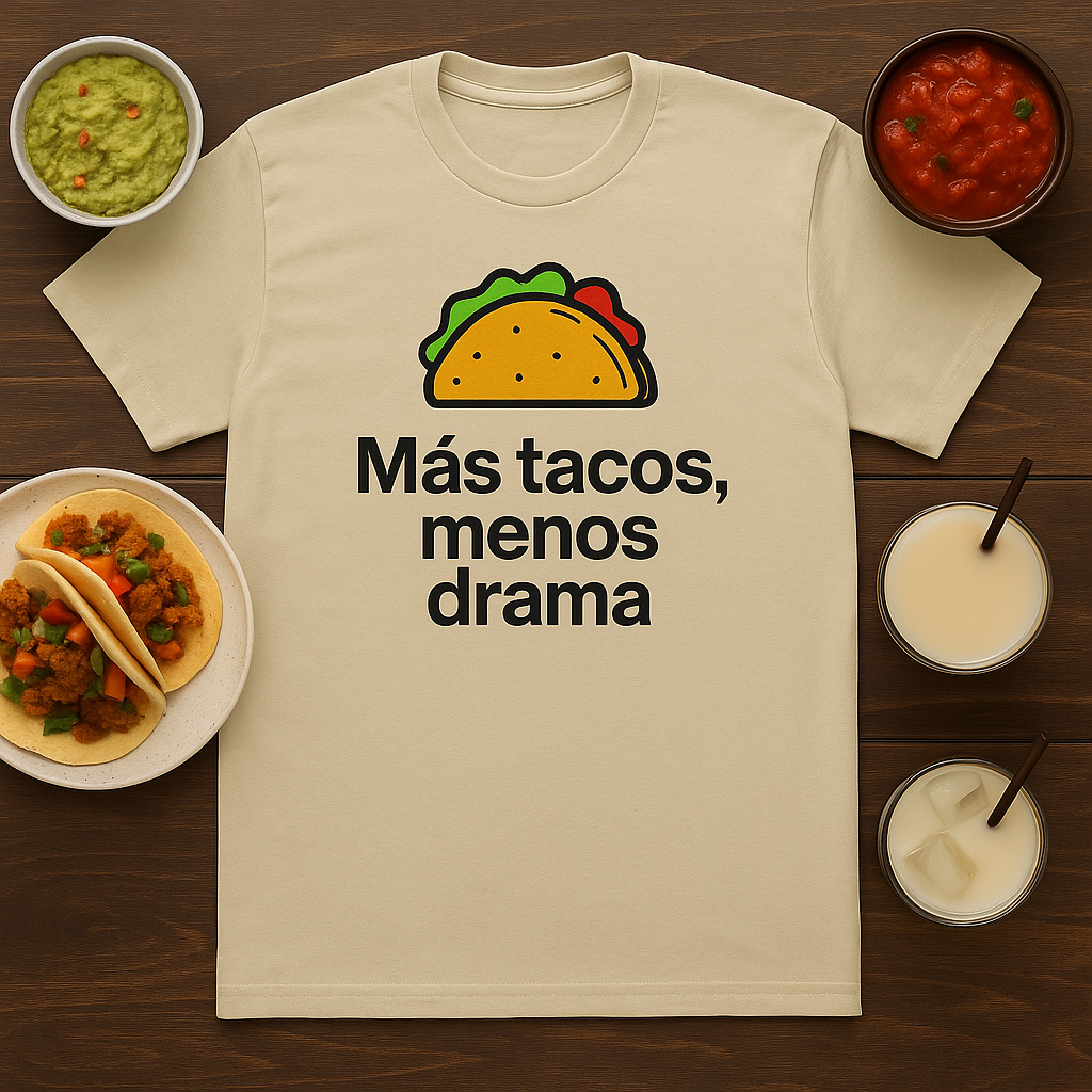 Funny Spanish Taco Quote Tee, Unisex Crew Neck T-Shirt, Casual Wear, Gift for Taco Lovers, Party, Foodie Humor