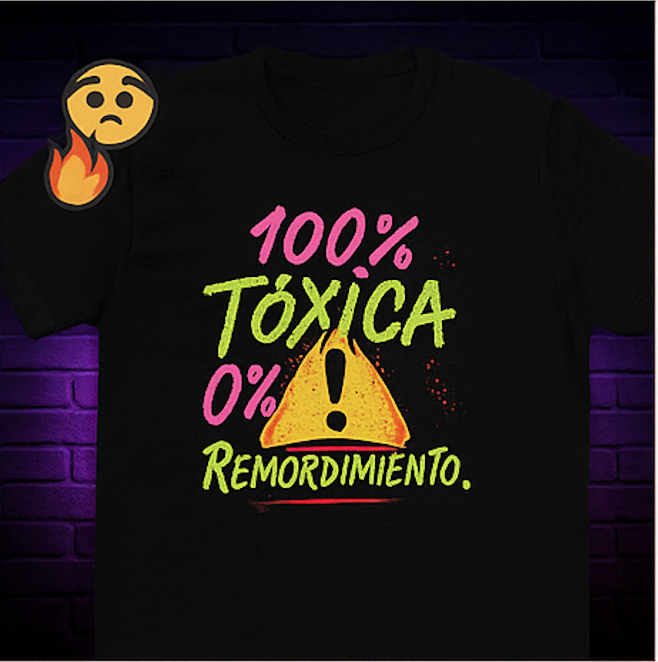 Funny Women's Spanish 100% Tóxica  Cotton Crew Tee, Funny Quote T-Shirt, Gift for Friends, Casual Wear, Birthday, Self-Expression
