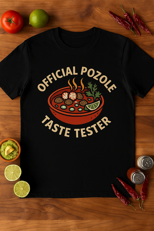 Funny Mexican Official Pozole Taste Tester T-shirt, Foodie Gift, Cooking Shirt, Mexican Cuisine Apparel, Culinary Humor Tee.