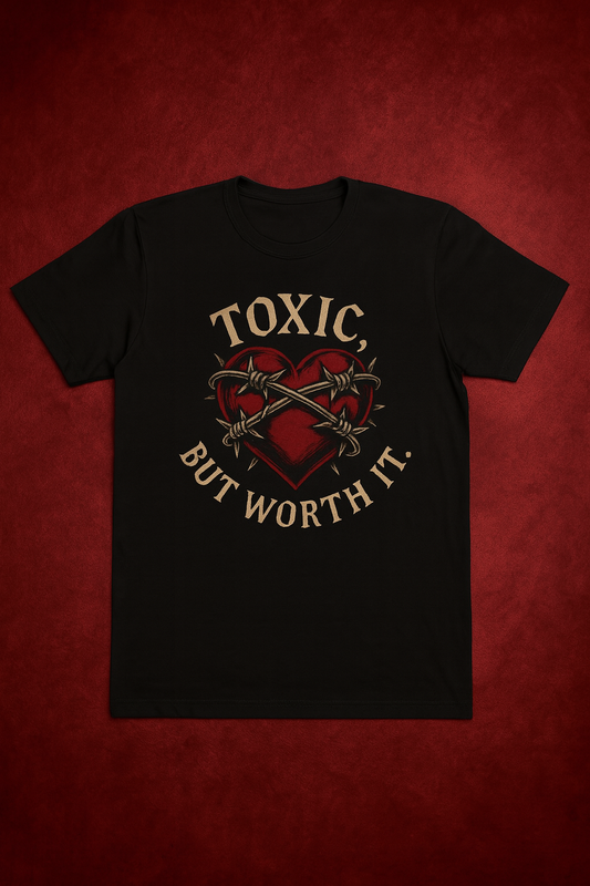 Funny Toxic Heart Women's Cotton Crew Tee, Graphic Tee, Funny Shirt, Gift for Him/Her, Casual Wear, Statement T-Shirt