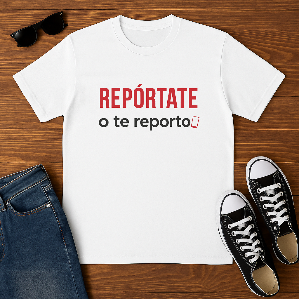 Funny Spanish Unisex Crew Neck Tee, Funny Reporting T-Shirt, Trendy Cotton Top, Casual Wear Gift, Summer Outing Apparel