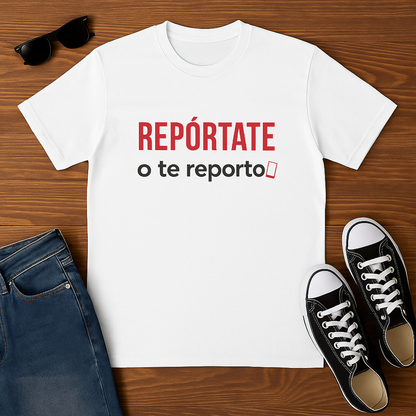 Funny Spanish Unisex Crew Neck Tee, Funny Reporting T-Shirt, Trendy Cotton Top, Casual Wear Gift, Summer Outing Apparel