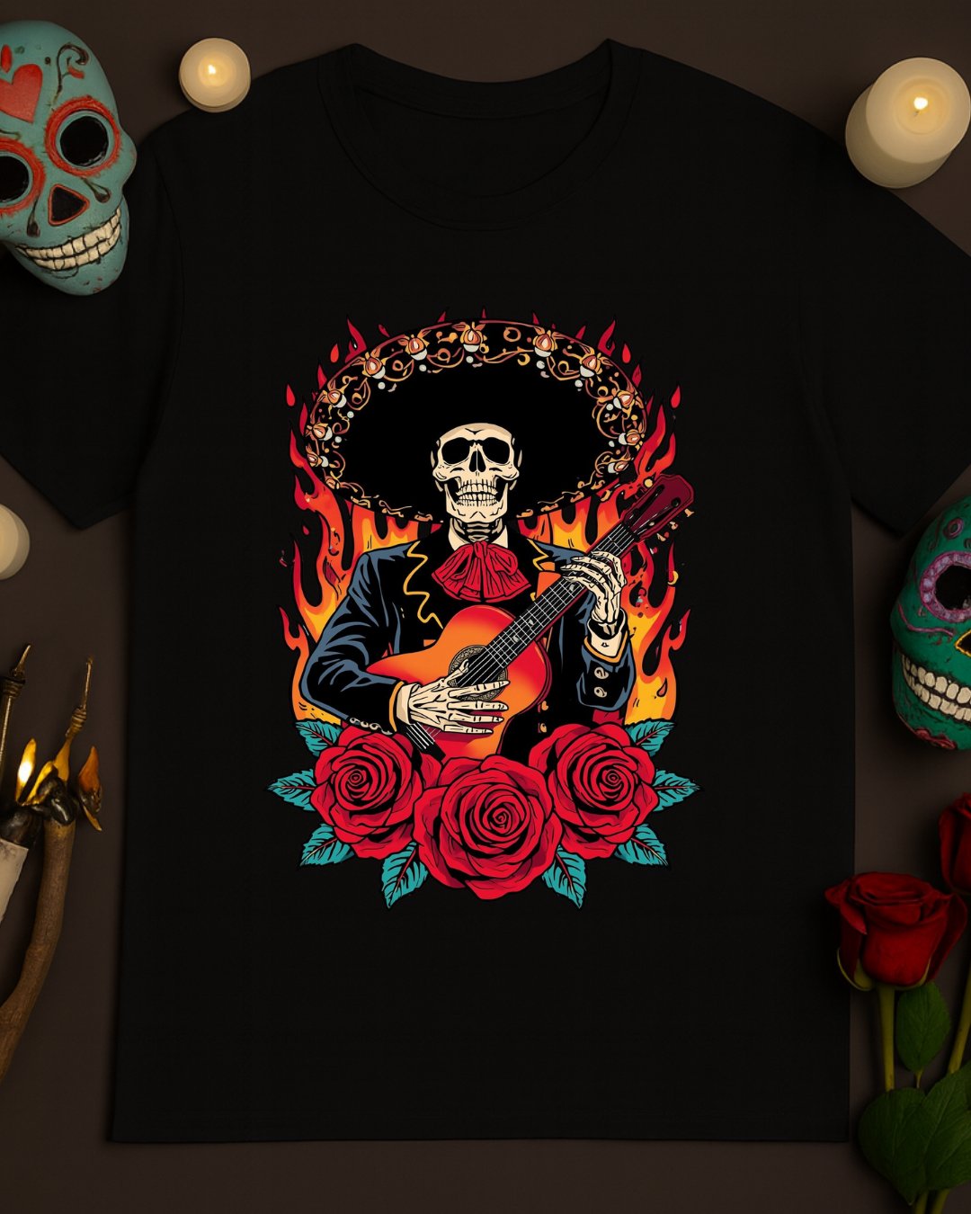 Mariachi Day of the Dead T-Shirt - Day of the Dead Tee, Unisex T, Vintage Vibe, Music Lover Shirt